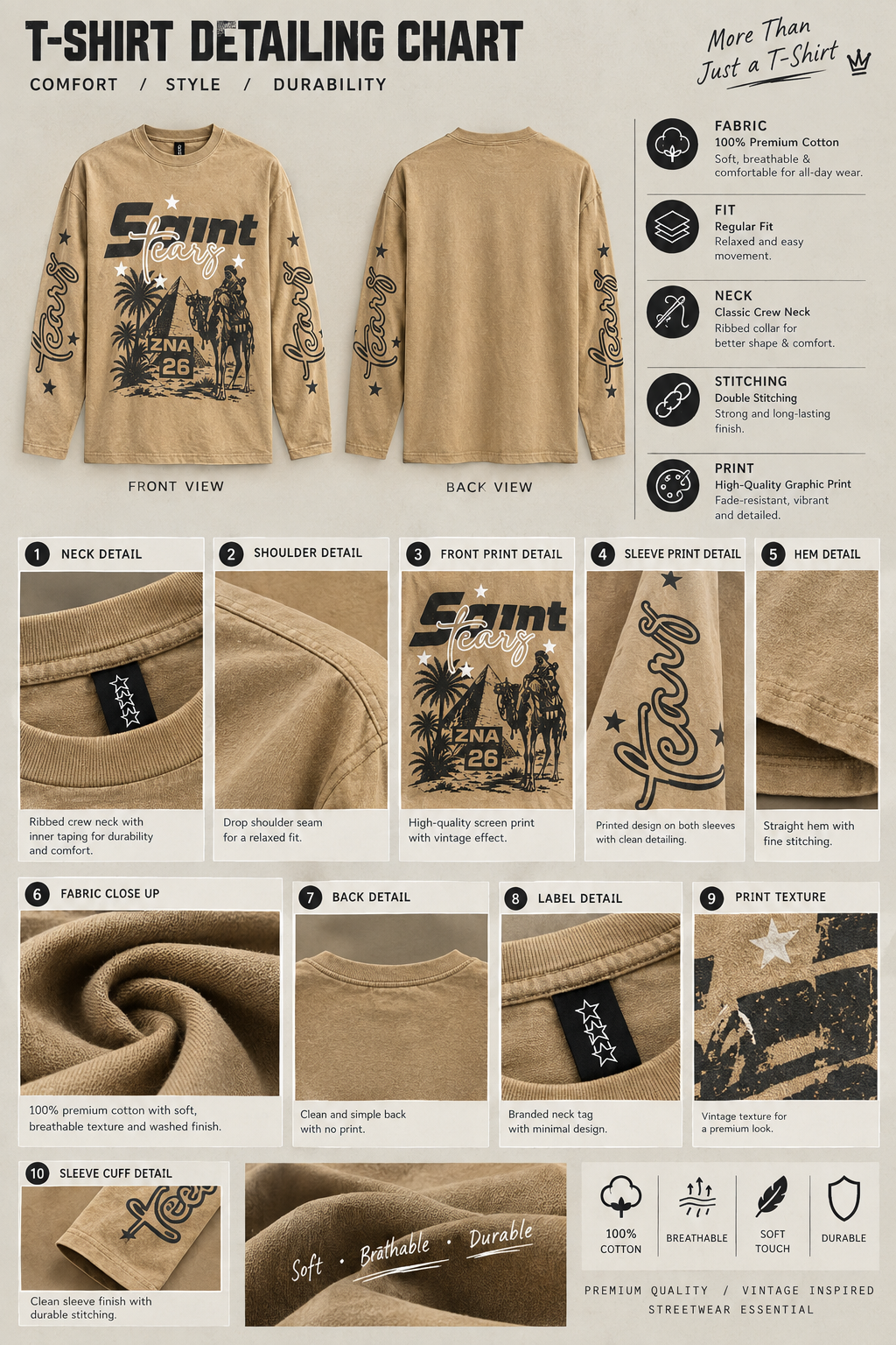 Premium Waffle Boxy Fit T Shirt